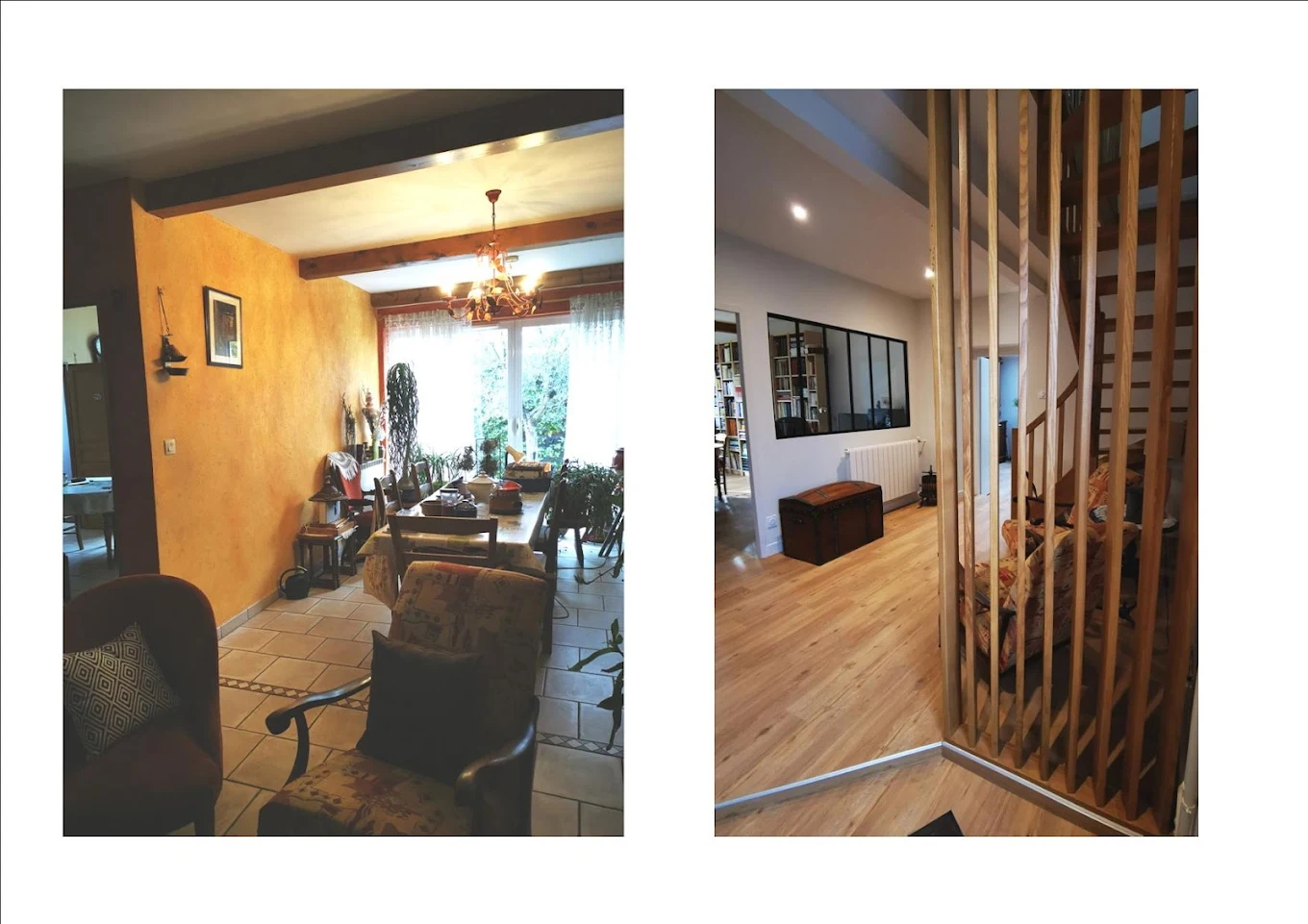 Salon avant et après rénovation Styl'Décor